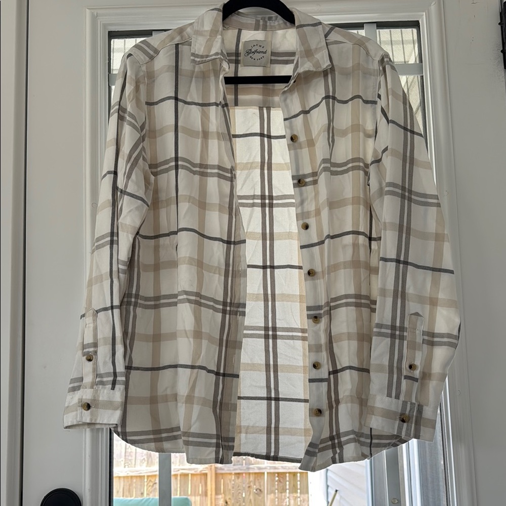 Plaid Button-Up Jacket